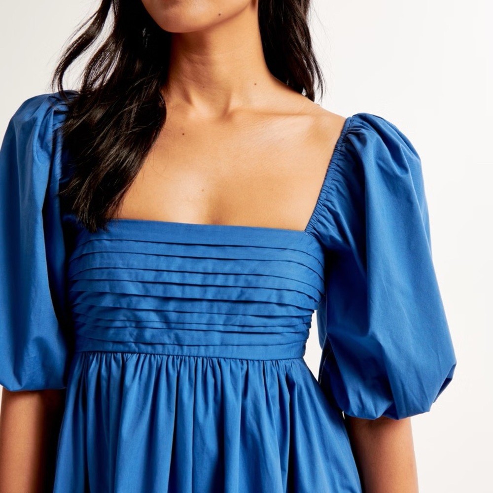 Abercrombie & Fitch Emerson Blue Puff Sleeve Mini Dress Size M